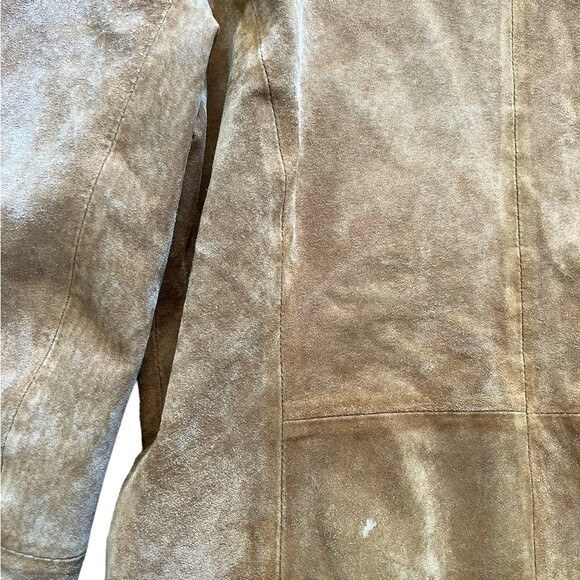 Vintage Jones New York Genuine Leather Tan Zip Up Jacket Women's size Small - Picture 9 of 10